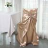 Balsa Circle 10 pcs Nude Universal Satin Chair Covers Slipcovers for Wedding Party Ceremony Reception Decorations view 4