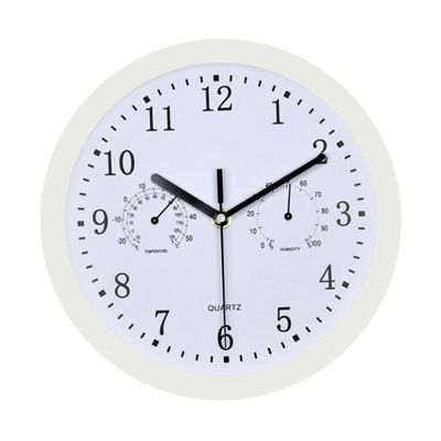 ORFOFE Battery Operated Wall Clock Thermometer Hygrometer Display Non-Ticking for Home Decor Office Outdoor