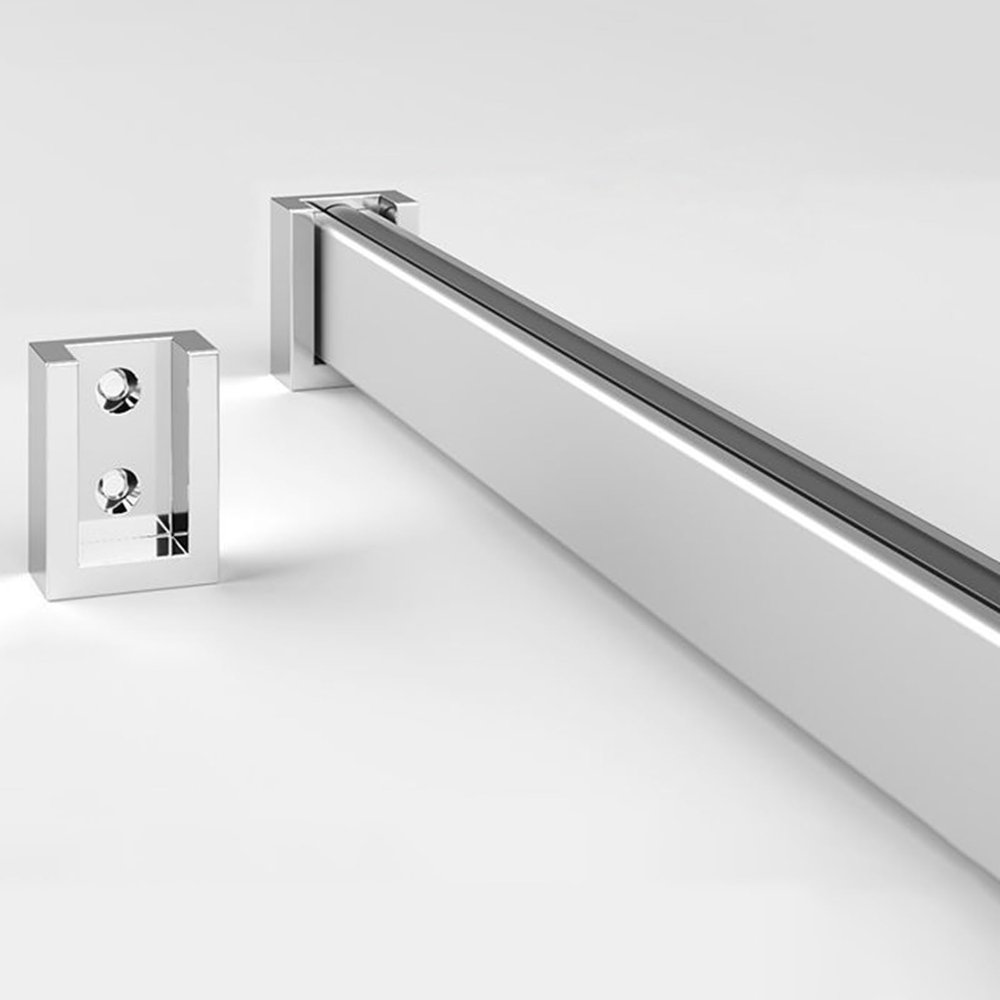 WDJBPSH Heavy Duty Closet Rod Brackets, 18-63 Inch Long Detachable Hanging Clothes Rod with Mute Anti-Slip Strip, Wardrobe/Shoe Cabinet/Laundry Garment Bar Bracket (Color : Silver, Size : 30in/76cm)