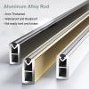 WDJBPSH Heavy Duty Closet Rod Brackets, 18-63 Inch Long Detachable Hanging Clothes Rod with Mute Anti-Slip Strip, Wardrobe/Shoe Cabinet/Laundry Garment Bar Bracket (Color : Silver, Size : 30in/76cm) view 3