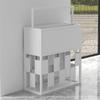FATACO Metal Umbrella Stand Rack Free Standing Umbrella Holder, Rectangular Business Large Capacity Umbrella Holder, Partitioned Storage (Color : White, Size : 50x20x65cm) view 1