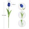 IPOPU 24 PCS Royal Blue Flowers Tulips Artificial Flowers Real Touch Blue Tulips Faux Flowers for Home Table Decor Wedding Bouquet Party Baby Shower Centerpieces Bridal Bouquet Decor (Blue) view 3