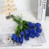 IPOPU 24 PCS Royal Blue Flowers Tulips Artificial Flowers Real Touch Blue Tulips Faux Flowers for Home Table Decor Wedding Bouquet Party Baby Shower Centerpieces Bridal Bouquet Decor (Blue) view 4