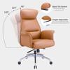 Luo Yi - CN Gaming Chair, Boss Executive Office Chair Adjustable-Height High Back Executive Chair with Wider Headrest for Office - Brown view 3