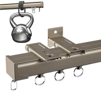 Ceiling Curtain Track System, Room Divider Ceiling Mount for Curtains, Curtain Rail for Room Separation, with Track, Roller, End Cap, White, Upgraded Aluminum Curtain Track ( Color : Champagne , Size
