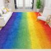 ERAYNA Creative Rainbow Colorful Indoor Area Rugs, Watercolor Rainbow Art Non-Slip Kids Rug, Upholstery Rug with Non-Slip Backing for Kids Boys Girls Bedroom Living Room Dining Room Study 6.6ftx5.3ft view 1