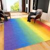 ERAYNA Creative Rainbow Colorful Indoor Area Rugs, Watercolor Rainbow Art Non-Slip Kids Rug, Upholstery Rug with Non-Slip Backing for Kids Boys Girls Bedroom Living Room Dining Room Study 6.6ftx5.3ft view 3