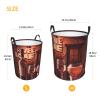 Beverage Restaurant Laundry Basket with Handle Waterproof Laundry Hamper Portable Circular Dirty Clothes Hamper Foldable Storage Basket Lightweight Organizer Basket for Bathroom Bedroom view 3