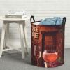 Beverage Restaurant Laundry Basket with Handle Waterproof Laundry Hamper Portable Circular Dirty Clothes Hamper Foldable Storage Basket Lightweight Organizer Basket for Bathroom Bedroom view 1