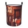 Beverage Restaurant Laundry Basket with Handle Waterproof Laundry Hamper Portable Circular Dirty Clothes Hamper Foldable Storage Basket Lightweight Organizer Basket for Bathroom Bedroom view 2