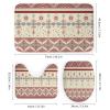 FBMLBRB Brebasf Watercolor Native American 4 Pieces Shower Curtain Set, Rustic Western Cactus Aztec Nation Tribe Non-Slip Rugs Toilet Lid Cover Bath Mat and Bathroom Curtain view 3