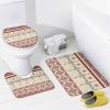 FBMLBRB Brebasf Watercolor Native American 4 Pieces Shower Curtain Set, Rustic Western Cactus Aztec Nation Tribe Non-Slip Rugs Toilet Lid Cover Bath Mat and Bathroom Curtain view 4
