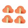 Unomor 4pcs Adhesive Hat Hooks Cloud-Shaped Nail Wall Hooks for Bags Keys and Coats Design for Kitchen and Bathroom Easy to Use No Traces view 1
