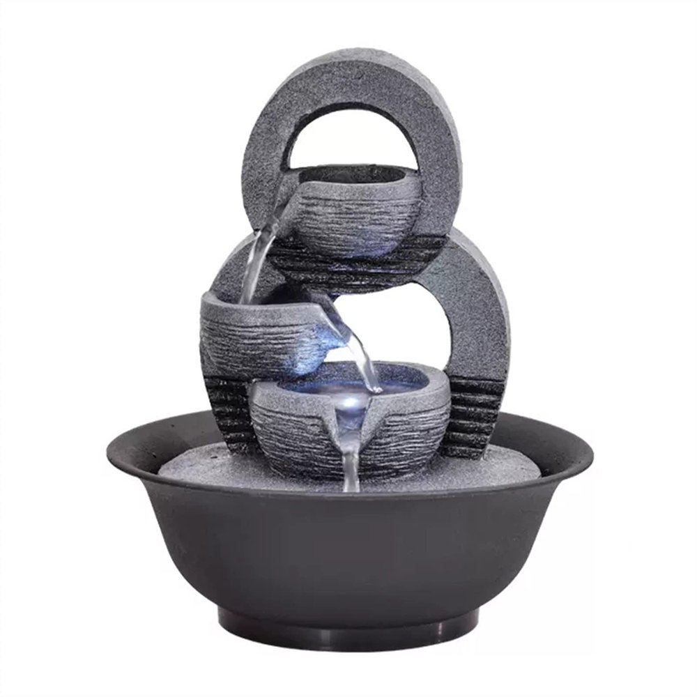 FEELIN Tabletop Waterfall Fountain Tabletop Fountain Home Decoration Circulating Water Ornament Desktop Lucky Fountain Indoor Flowing Water Decorative Fountain Water Fountains Indoor