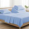 4 Pcs Luxury Split Top California King 100% Egyptian Cotton 800 Thread Count (Adjustable, Flex Top Cal King Size) Split Down 32" inches Sheets for Sleep Number Bed 15" Inch Pocket - Light Blue Solid view 1