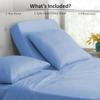 4 Pcs Luxury Split Top California King 100% Egyptian Cotton 800 Thread Count (Adjustable, Flex Top Cal King Size) Split Down 32" inches Sheets for Sleep Number Bed 15" Inch Pocket - Light Blue Solid view 3