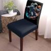4 Pcs Dining Chair Covers Stretch Spandex Slipcovers Spaceman Playing Basketball Sport Removable Washable Dining Room Seat Cover Cushion Protector for Home Hotel Banquet Watercolor Ball Game on Black view 2