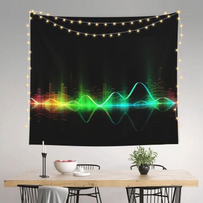 Cool Music sound wave Tapestry Wall Hanging for Living Room Decoration Wall Tapestry Wall Decoration Tapestries for Bedroom Aesthetic Wall Decor Tapestries for Dorm Room background (60 X 51 Inches)