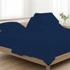 4 Pcs Luxury Split Top California King 100% Egyptian Cotton 800 Thread Count (Adjustable, Flex Top Cal King Size) Split Down 34" inches Sheets for Sleep Number Bed 15" Inch Pocket - Navy Blue Stripe view 1