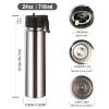 Volhoply 24oz Insulated Water Bottle With Straw Bulk 3 Pack,Metal Wide Mouth Water Bottles With Handle Lid Keep Cold,Reusable Double Wall Cups,Powder Coated Sport Bottle For Holder(Silver,3 Count) view 2
