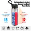 Volhoply 24oz Insulated Water Bottle With Straw Bulk 3 Pack,Metal Wide Mouth Water Bottles With Handle Lid Keep Cold,Reusable Double Wall Cups,Powder Coated Sport Bottle For Holder(Silver,3 Count) view 3