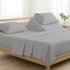4 Pcs Luxury Split Top King 100% Egyptian Cotton 800 Thread Count (Adjustable, Flex Top King Size) Split Down 39" inches Sheets for Sleep Number Bed 15" Inch Pocket - Silver Solid view 1