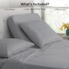 4 Pcs Luxury Split Top King 100% Egyptian Cotton 800 Thread Count (Adjustable, Flex Top King Size) Split Down 39" inches Sheets for Sleep Number Bed 15" Inch Pocket - Silver Solid view 3