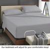 4 Pcs Luxury Split Top King 100% Egyptian Cotton 800 Thread Count (Adjustable, Flex Top King Size) Split Down 39" inches Sheets for Sleep Number Bed 15" Inch Pocket - Silver Solid view 4
