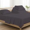 4 Pcs Luxury Split Top Queen 100% Egyptian Cotton 800 Thread Count (Adjustable, Flex Top Queen Size) Split Down 34" inches Sheets for Sleep Number Bed 15" Inch Pocket - Dark Grey Solid view 1