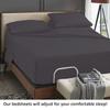 4 Pcs Luxury Split Top Queen 100% Egyptian Cotton 800 Thread Count (Adjustable, Flex Top Queen Size) Split Down 34" inches Sheets for Sleep Number Bed 15" Inch Pocket - Dark Grey Solid view 4
