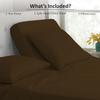 4 Pcs Luxury Split Top California King 100% Egyptian Cotton 800 Thread Count (Adjustable, Flex Top Cal King Size) Split Down 34" inches Sheets for Sleep Number Bed 15" Inch Pocket - Chocolate Solid view 3