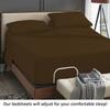 4 Pcs Luxury Split Top California King 100% Egyptian Cotton 800 Thread Count (Adjustable, Flex Top Cal King Size) Split Down 34" inches Sheets for Sleep Number Bed 15" Inch Pocket - Chocolate Solid view 4