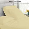 4 Pcs Luxury Split Top Queen 100% Egyptian Cotton 800 Thread Count (Adjustable, Flex Top Queen Size) Split Down 34" inches Sheets for Sleep Number Bed 15" Inch Pocket - Ivory Stripe view 3