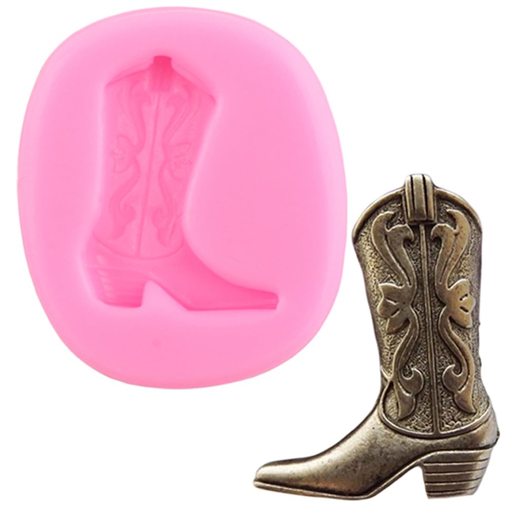 3D Boot Silicone Molds Cowboy Boot Fondant Mold For Cake Decorating Cupcake Topper Candy Chocolate Gum Paste Polymer Clay