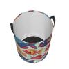 Funny Fishes Laundry Basket with Handle Waterproof Laundry Hamper Portable Circular Dirty Clothes Hamper Foldable Storage Basket Lightweight Organizer Basket for Bathroom Bedroom view 4