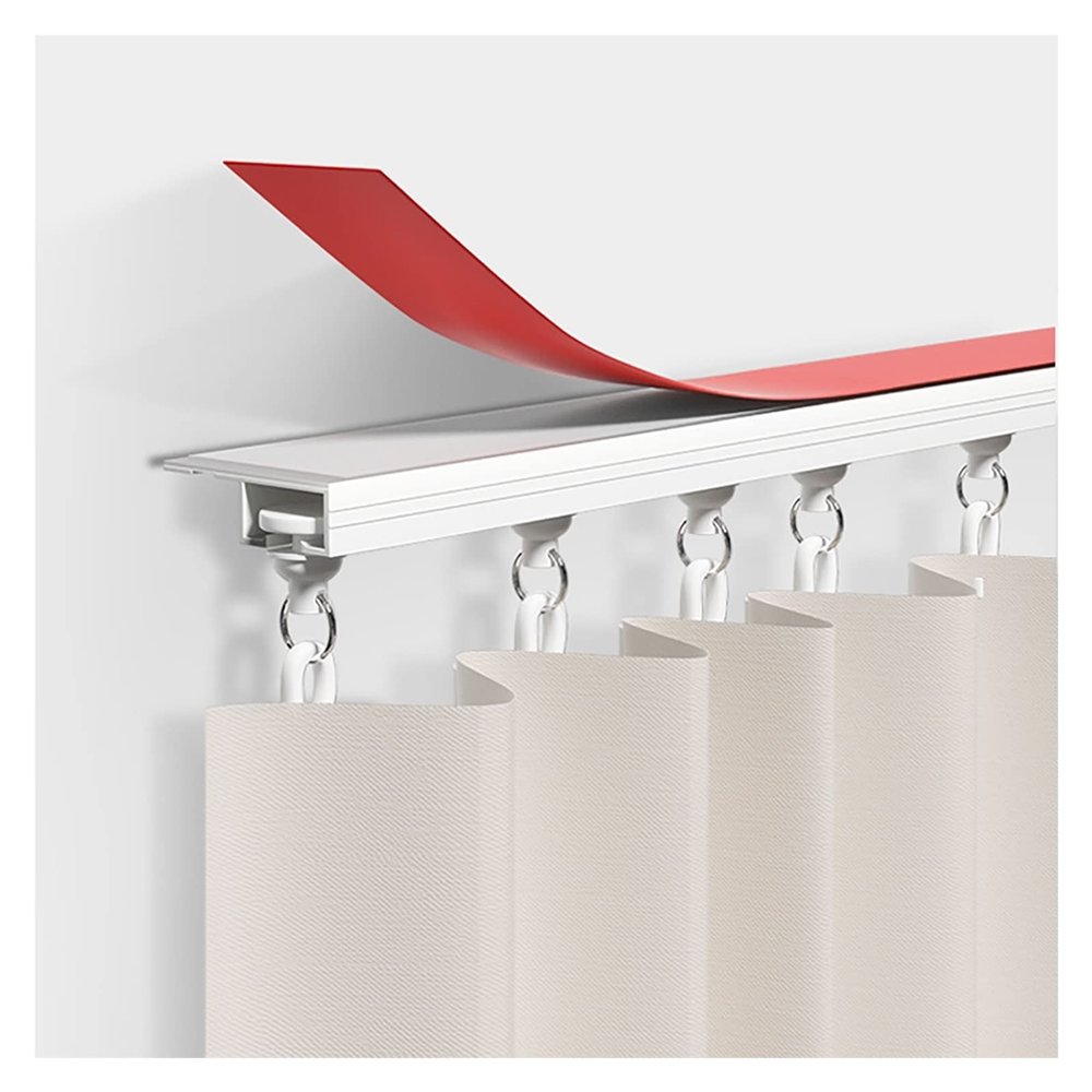 Ceiling Curtain Track Hospital Curtain RV Curtain Metal Heavy Duty Curtain Rails Ceiling Mount Self Adhesive, 10 12 14 16 18 20 24 26 28 30ft Long, Commercial Sliding Curtain Track System Partition Ro