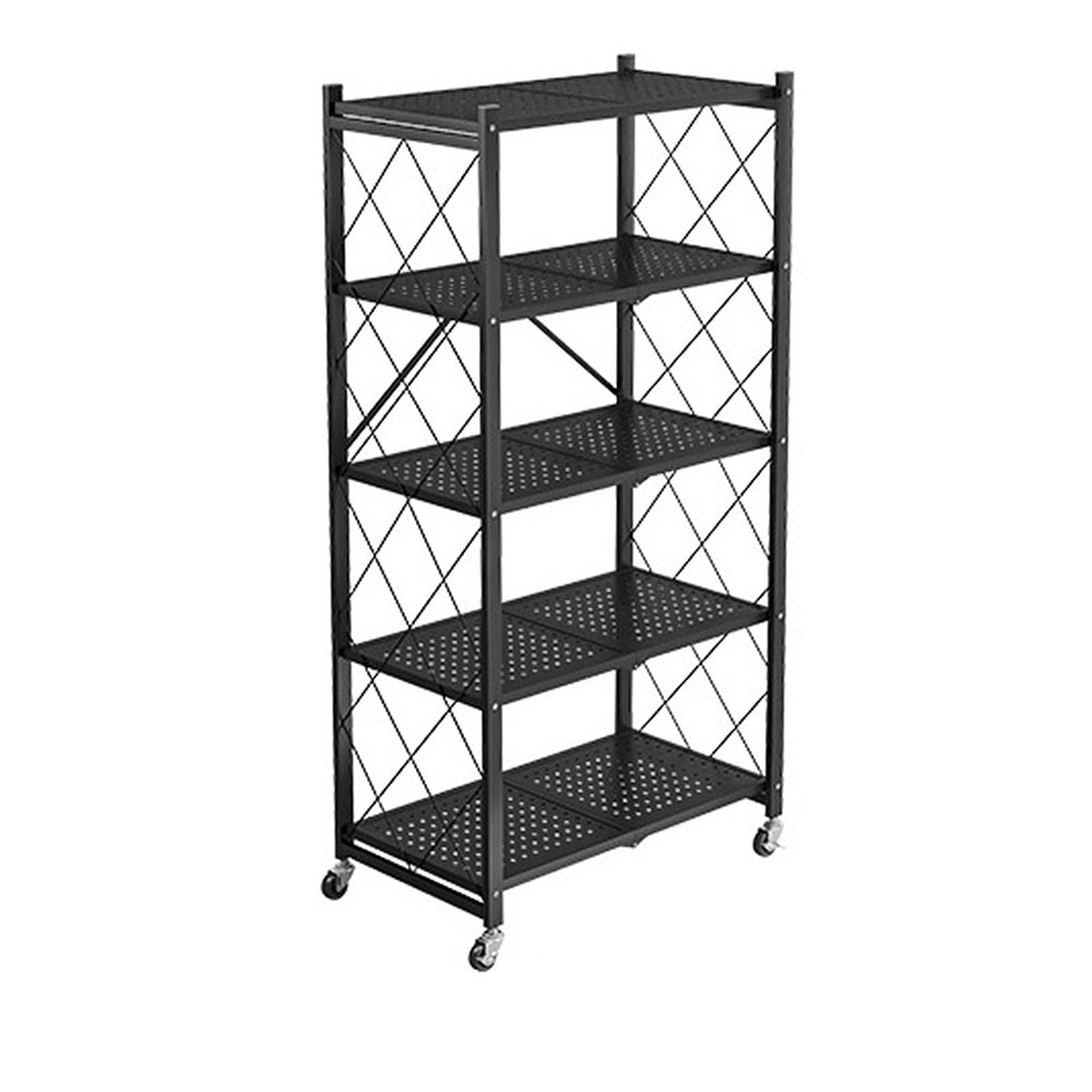 ZENSTE Storage Racks and Shelving for Pantry Breathable Foldable, 3-5 Tier Layer Metal Storage Shelves(Black, 34 * 72 * 162cm5layer)