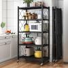 ZENSTE Storage Racks and Shelving for Pantry Breathable Foldable, 3-5 Tier Layer Metal Storage Shelves(Black, 34 * 72 * 162cm5layer) view 2