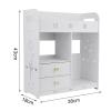 clinmday Wall-Mounted Bathroom Storage Cabinet,Punching Free Bathroom Cabinet with Hollow Flower Carved | Bathroom Toilet Storage Shelf for Kitchen Dining, Living Room White view 3