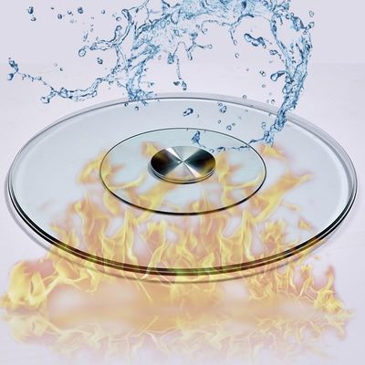 SYUFRE 24""/30"" Glass Lazy Susan for Dining Table,Tempered Glass Turntable Round Clear Dining Table Tray Tabletop Organizer Large Serving Plate Silent & Smooth Spin (Size : 60cm/24in), 10200230