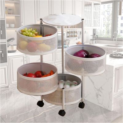 360 Rotating Storage Basket,Shelving Unit, Larder Cupboard,bar Cabinet, Sideboards For Kitchen, Kitchen Baker's Rack, Vegetable Trolley On Wheels, For Garage Pantry Home Kitchen ( Color : White , Siz