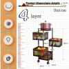 360 Rotating Storage Basket,Shelving Unit, Larder Cupboard,bar Cabinet, Sideboards For Kitchen, Kitchen Baker's Rack, Vegetable Trolley On Wheels, For Garage Pantry Home Kitchen ( Color : White , Siz view 2