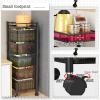 360 Rotating Storage Basket,Shelving Unit, Larder Cupboard,bar Cabinet, Sideboards For Kitchen, Kitchen Baker's Rack, Vegetable Trolley On Wheels, For Garage Pantry Home Kitchen ( Color : White , Siz view 4