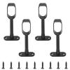 INCREWAY Closet Rod Support, 4Pcs Hollow Oval Wardrobe Rail Rod End Bracket for Cabinet Wardrobe in Bedroom Bathroom, Black view 1