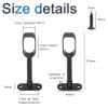 INCREWAY Closet Rod Support, 4Pcs Hollow Oval Wardrobe Rail Rod End Bracket for Cabinet Wardrobe in Bedroom Bathroom, Black view 2