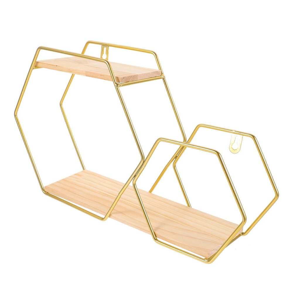 BESTOYARD Hexagonal Storage Shelves Locker Shelf Wall Plant Shelf Small Wall Shelf Shelves Wall Metal Wall Shelf Wall Metal Shelves Wall Shelving No Punching Wood Decorate