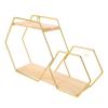 BESTOYARD Hexagonal Storage Shelves Locker Shelf Wall Plant Shelf Small Wall Shelf Shelves Wall Metal Wall Shelf Wall Metal Shelves Wall Shelving No Punching Wood Decorate view 1