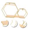 BESTOYARD Hexagonal Storage Shelves Locker Shelf Wall Plant Shelf Small Wall Shelf Shelves Wall Metal Wall Shelf Wall Metal Shelves Wall Shelving No Punching Wood Decorate view 4