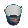 Jellyfish illustration Laundry Basket with Handle Waterproof Laundry Hamper Portable Circular Dirty Clothes Hamper Foldable Storage Basket Lightweight Organizer Basket for Bathroom Bedroom view 4
