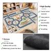 Kid Rug Carpet playmat for Toy Cars and Trains,Road Traffic Kids Play Area Rug,City Life Town Play Mat for Playroom Bedroom Boys,Children's Educational Fun Throw Rug with Rubber Backing 79X118IN view 3